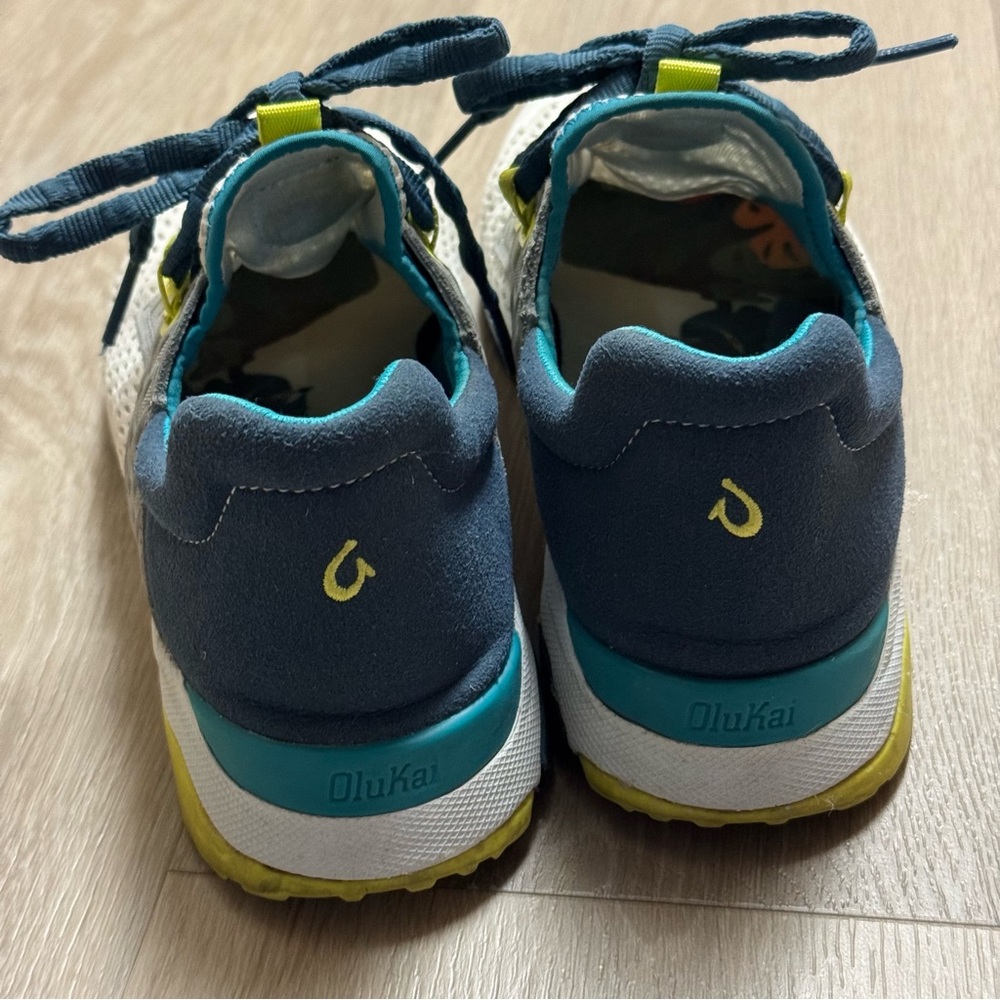 Olukai Wailuku Sneakers Size 7‎ Bright White Lagoon - Picture 7 of 12
